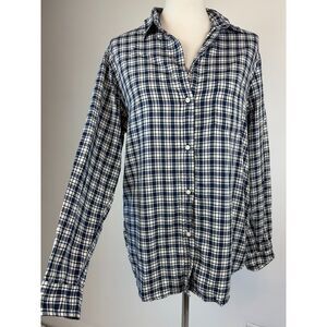 Grayson The Hero Blue Plaid Button-up Shirt Size 4 (L) 100% Lyocell Checkered